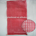 buena calidad de color rojo pp bolsa de malla de malla de cebolla bolsas de 50 * 80 cm de capacidad 30-35 kg